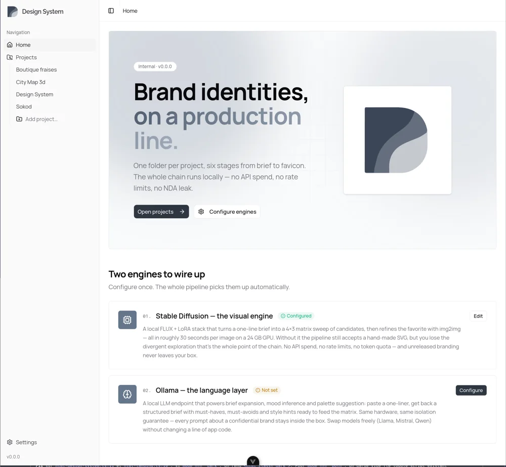 DesignSystem — generative branding tool